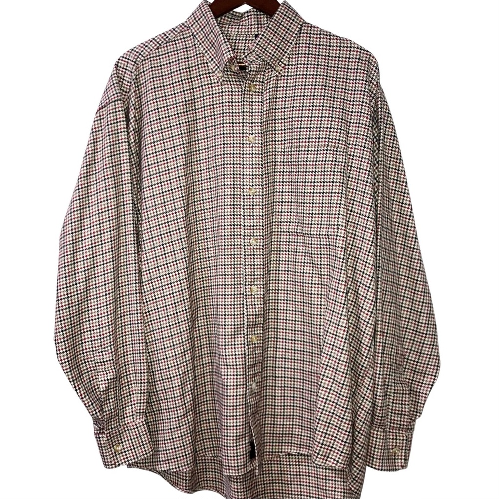 Burberry Mens Cream Red Herringbone Long Sleeve Button Down Shirt Size X-Large - Picture 6 of 6